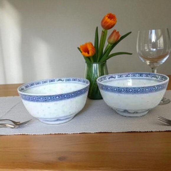 Vintage Chinese Porcelain Rice Bowls - Picture 1 of 5